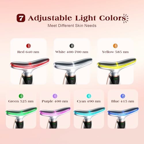 Seven adjustable light colors for different skin needs.