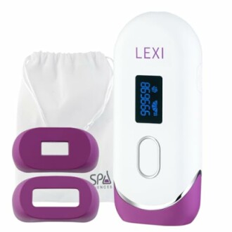 Lexi hair removal device with accessories and pouch.