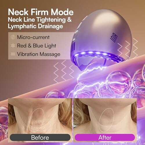 Neck firming device with micro-current and light therapy