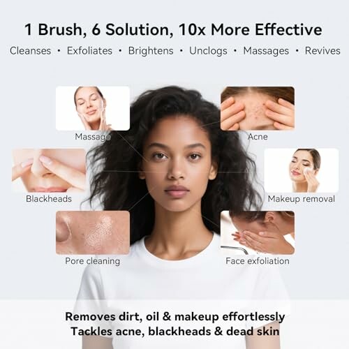 Skincare brush benefits including cleansing, exfoliation, and acne treatment.